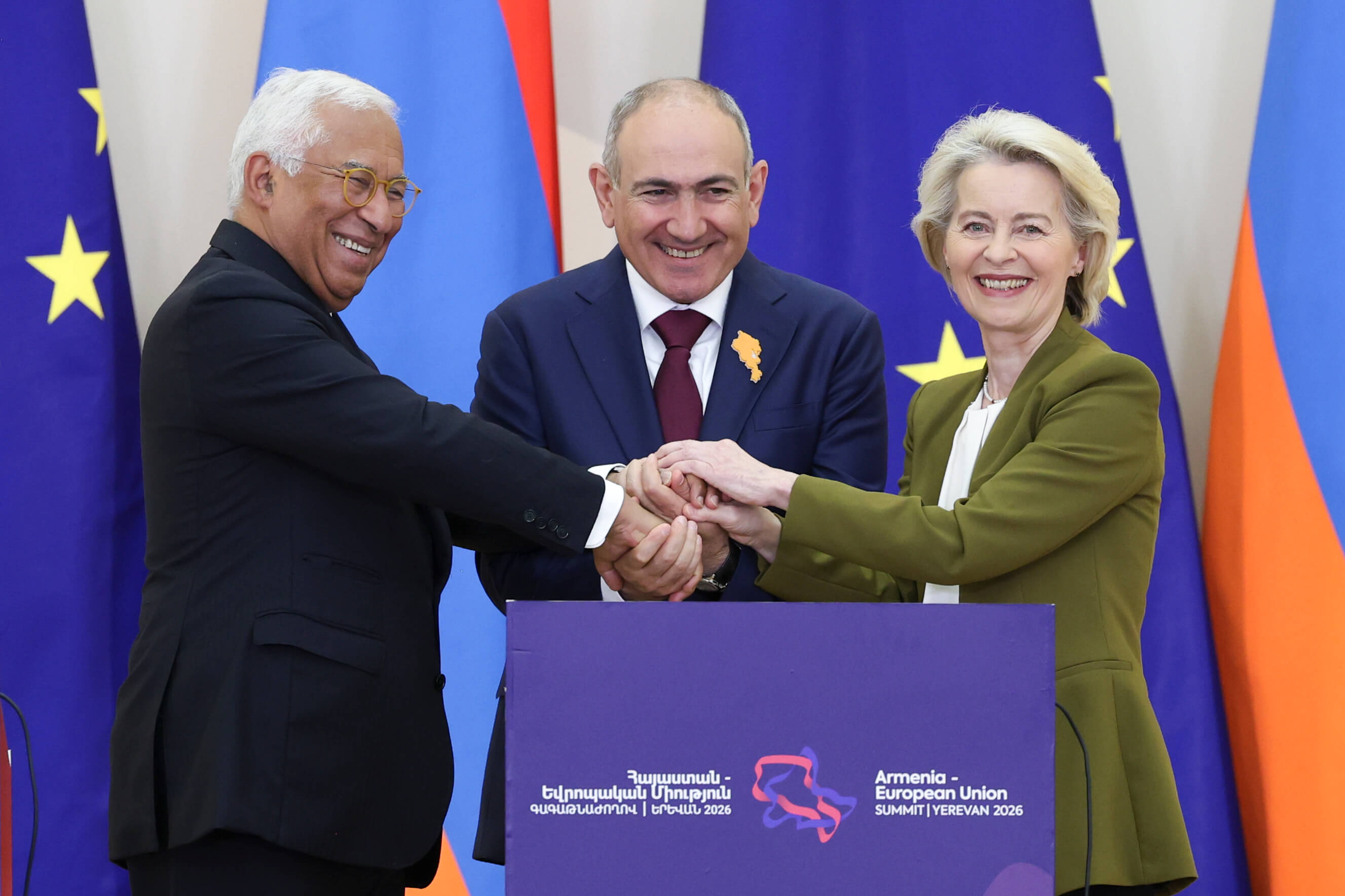 Antonio Costa, Nikol Pashinyan, Ursula Von der Leyen