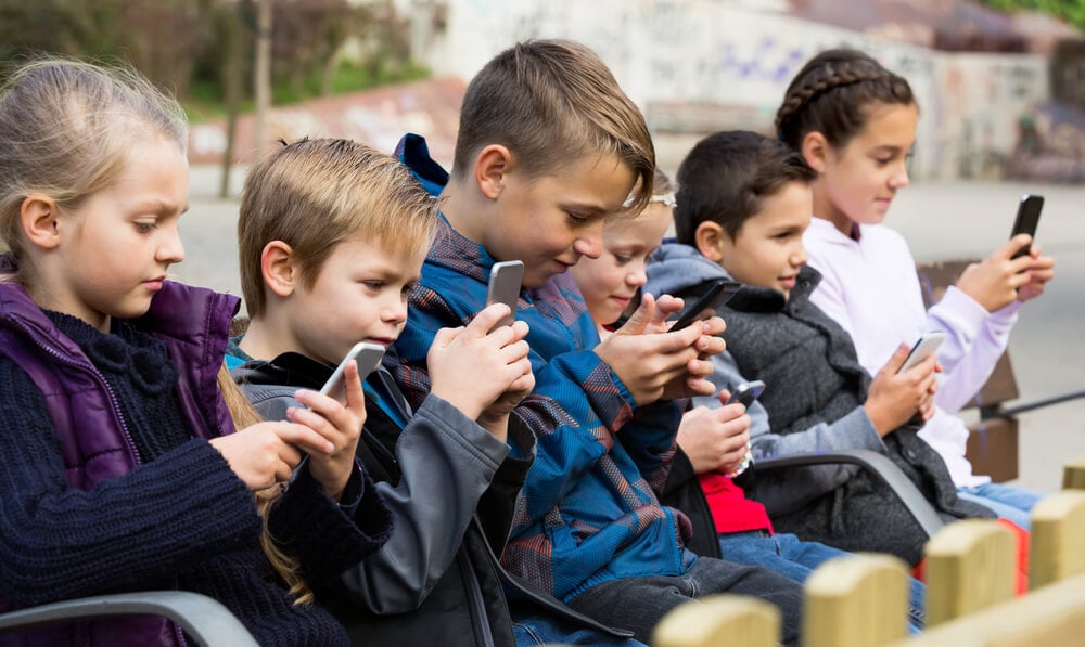 Children with phones