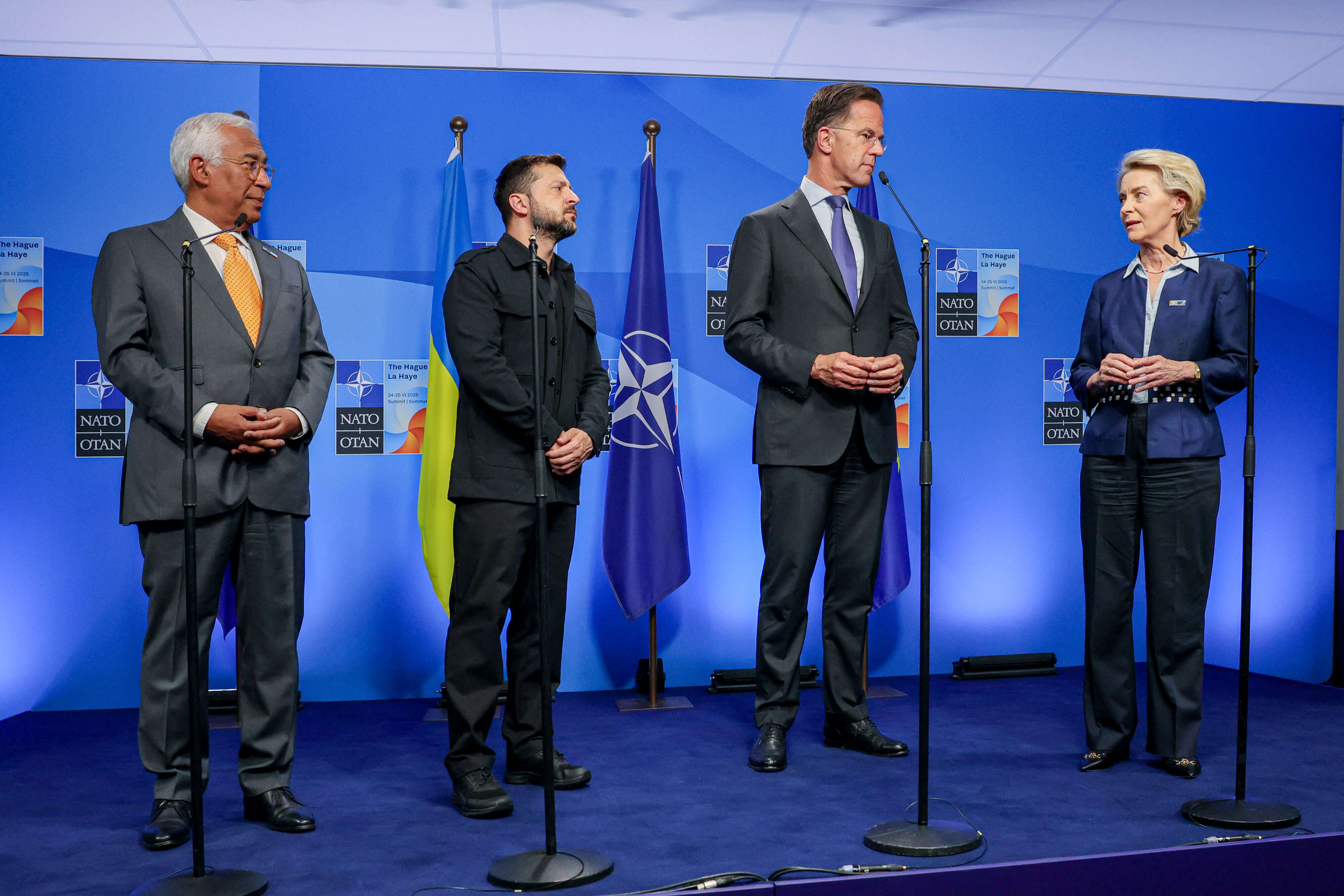 Costa, Zelenskyy, Rutte, Von der Leyen