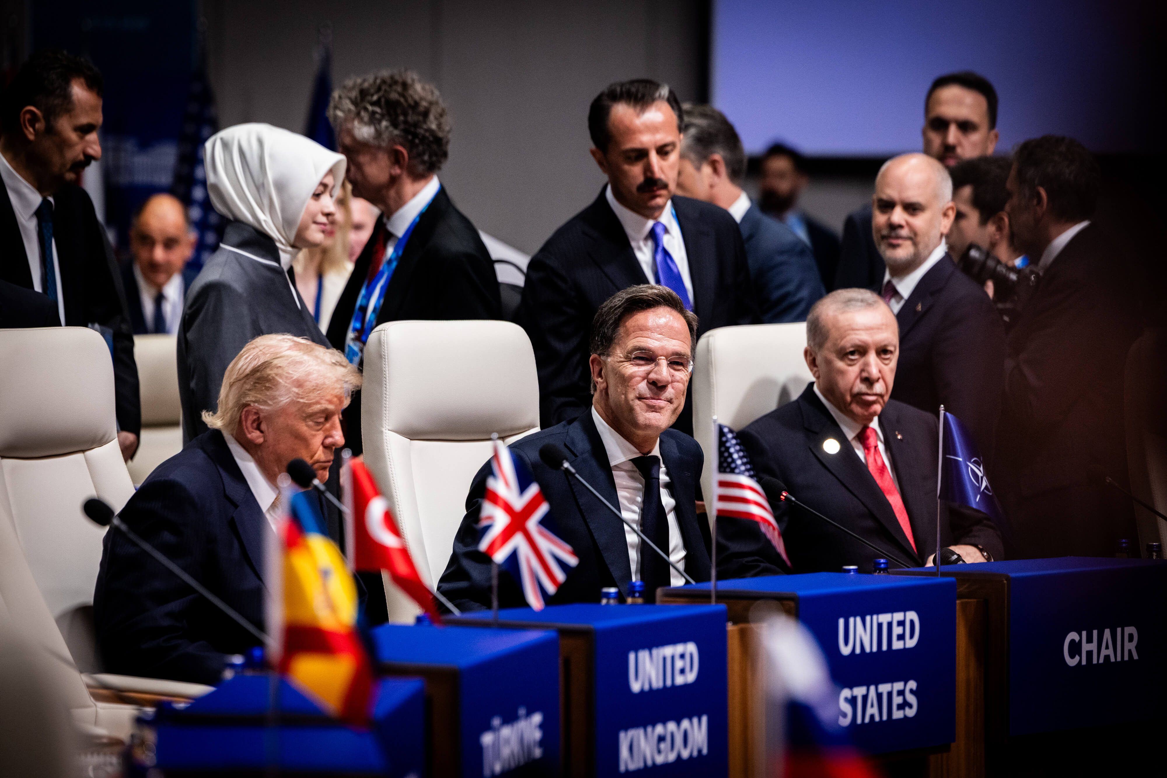 Donald Trump, Mark Rutte, Recep Tayyip Erdogan