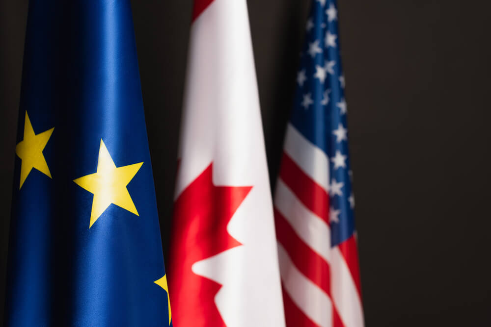 EU Canada US Flags