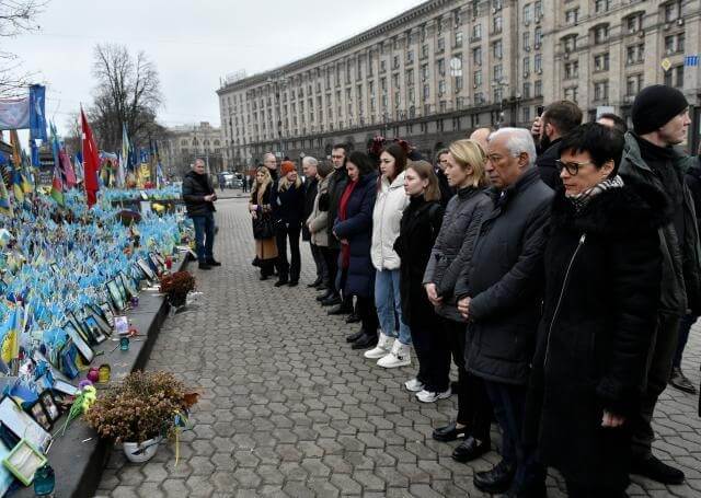 EU Leaders Kyiv Memorial