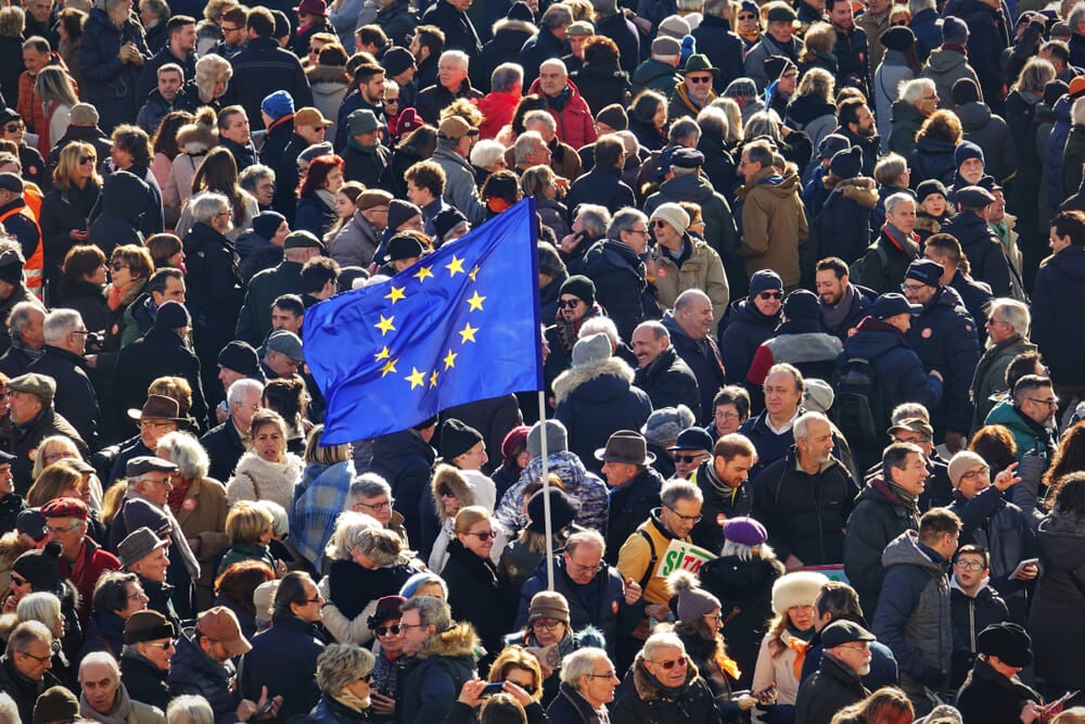 Pro-EU protest Turin, Italy