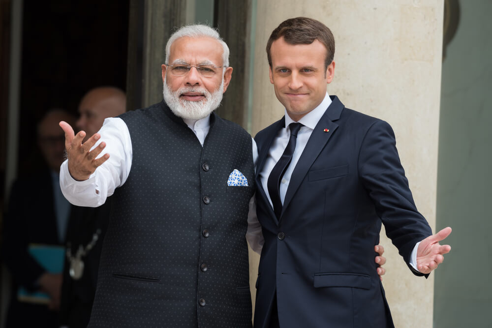 Narendra Modi with Emmanuel Macron