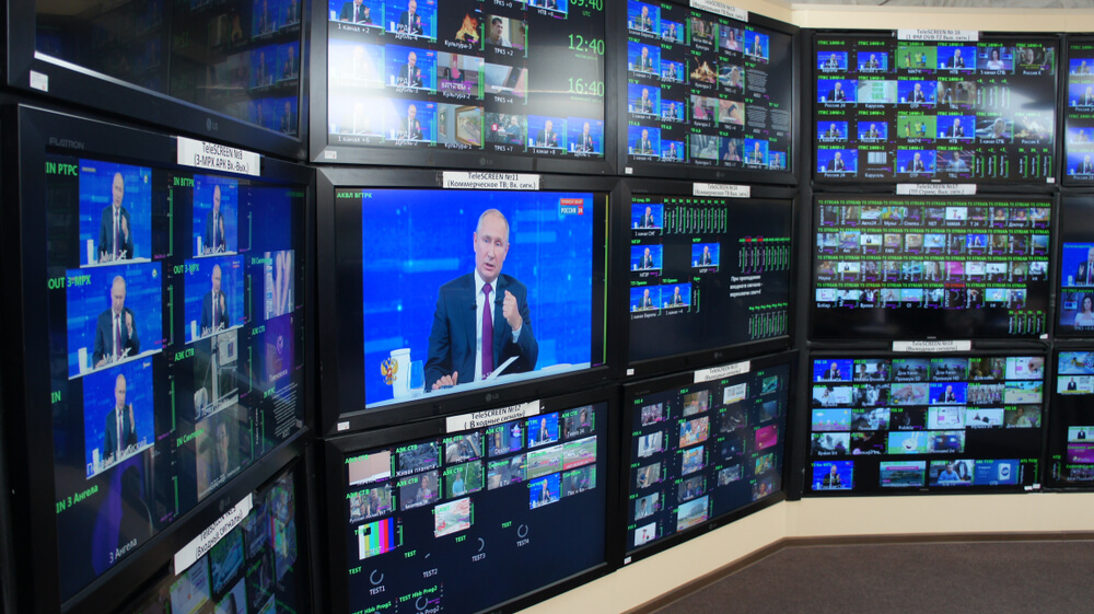 Russia TV studio
