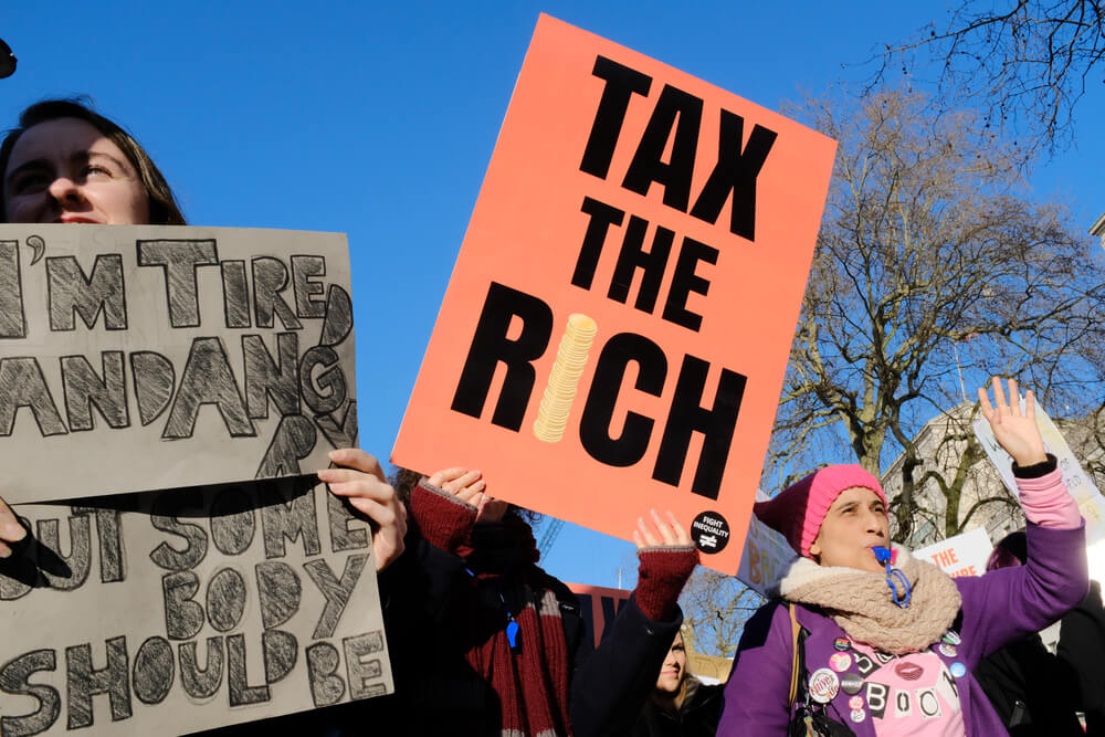 Tax the rich protest