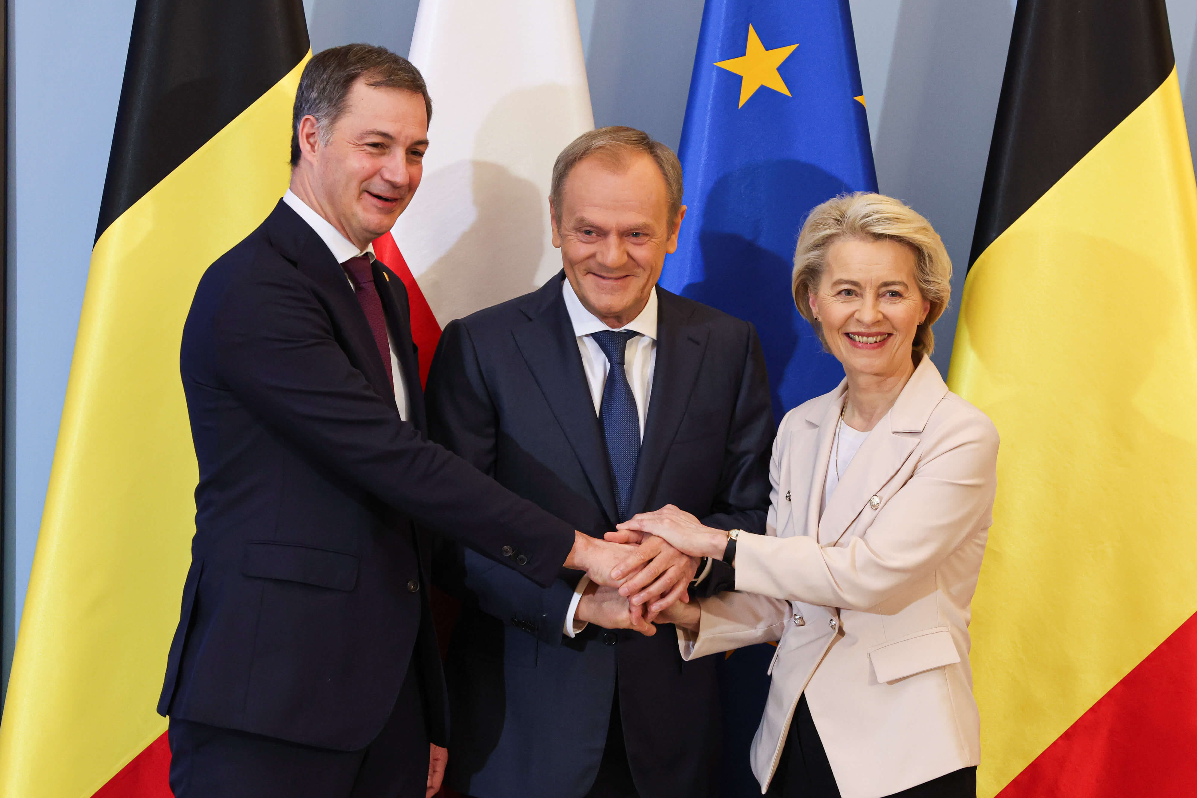 Donald Tusk with Ursula von der Leyen