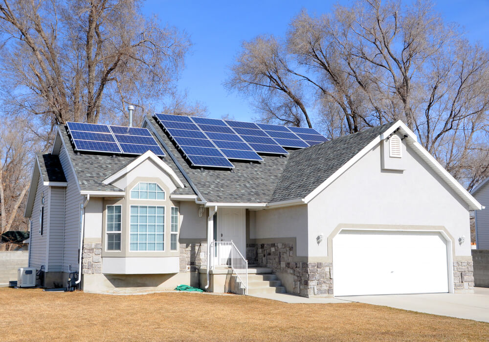 Solar panel powered house
