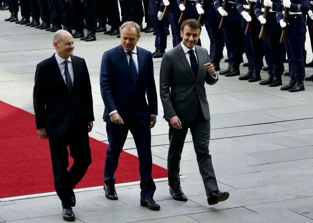Scholz, Tusk, Macron