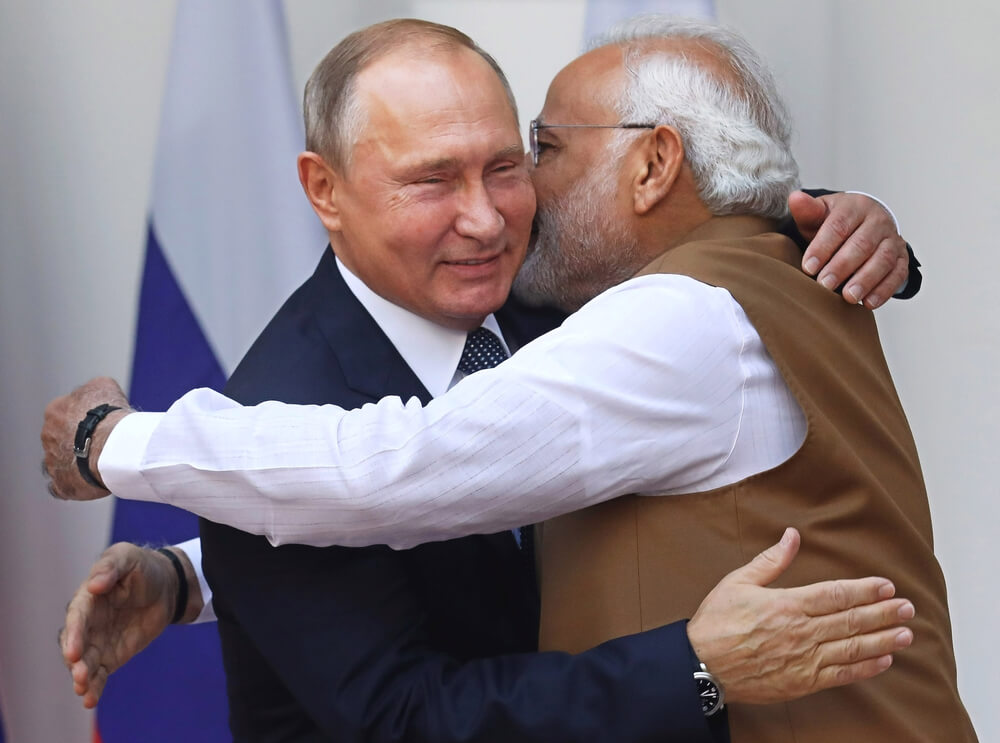 Vladimir Putin with Narendra Modi