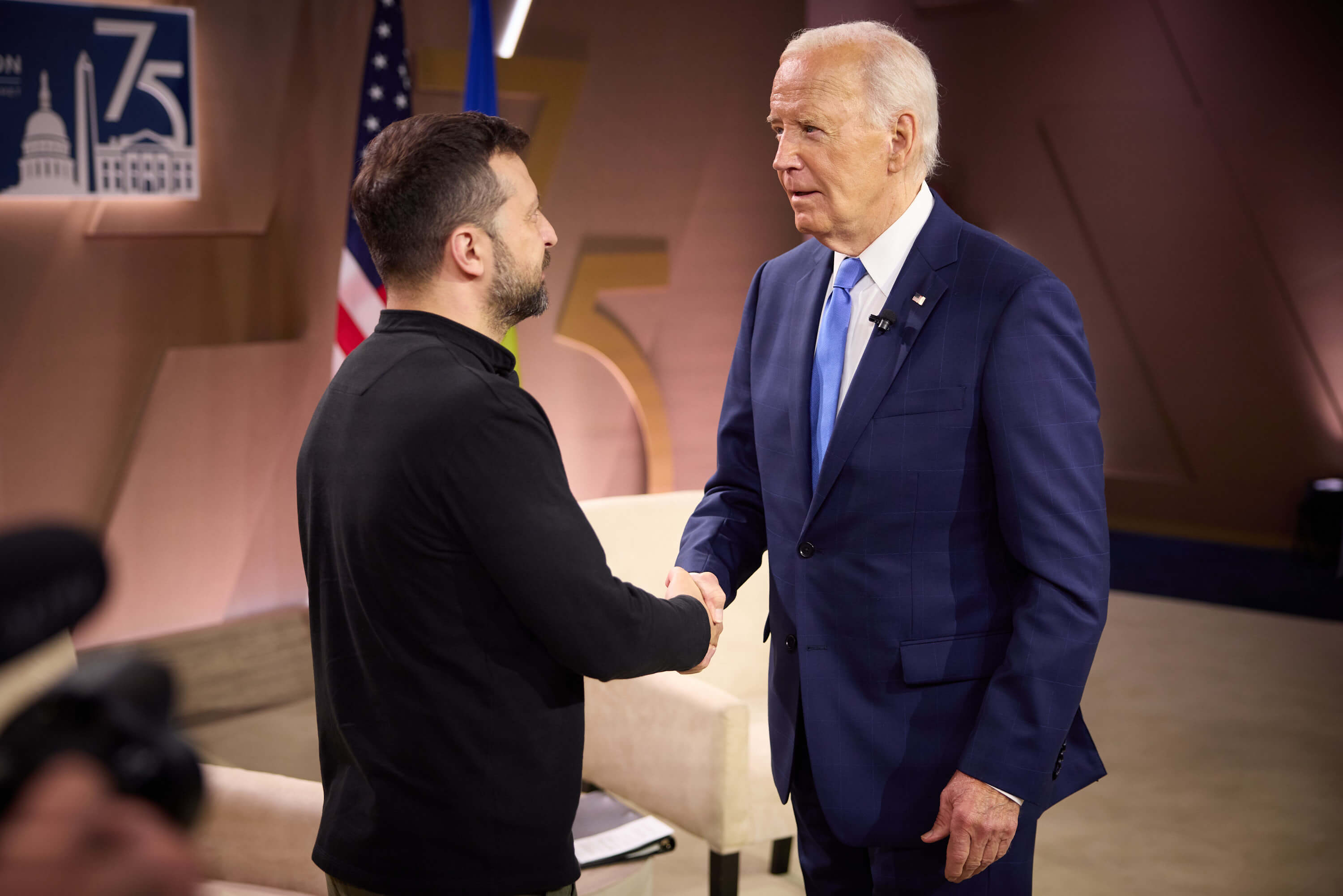 Volodymyr Zelensky with Joe Biden