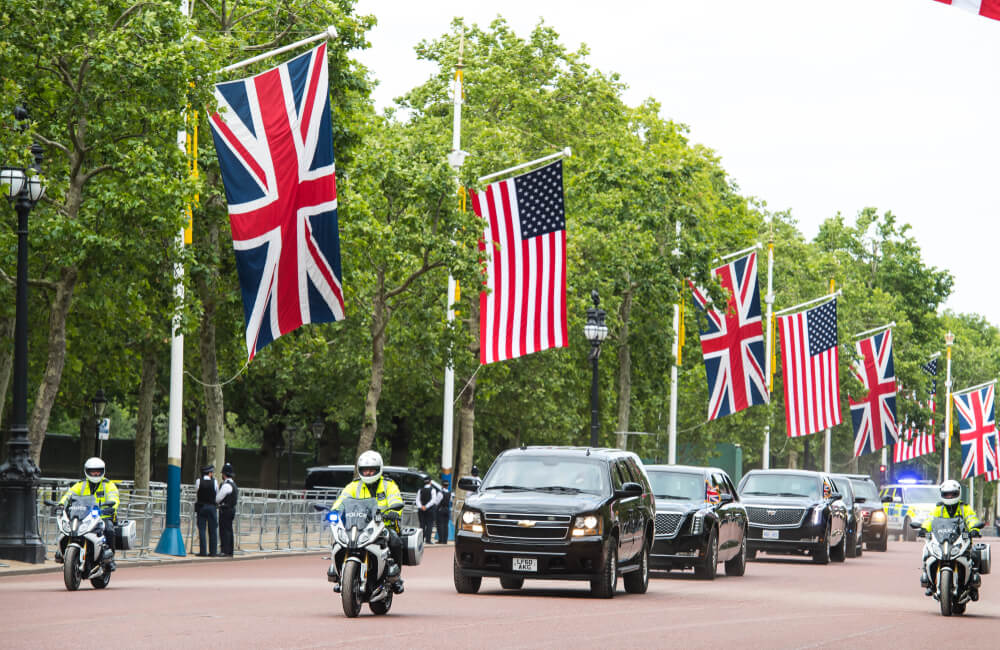UK, US Flags