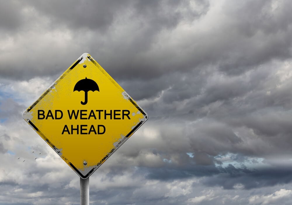 Bad Weather Ahead Sign