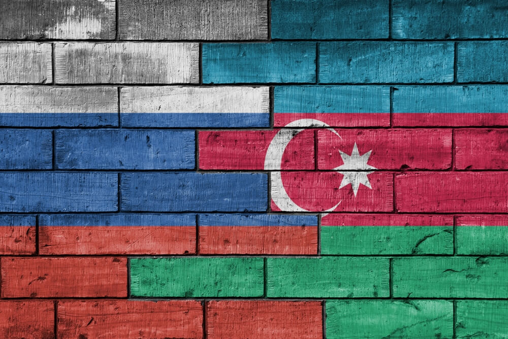 Russia Azerbaijan Flags