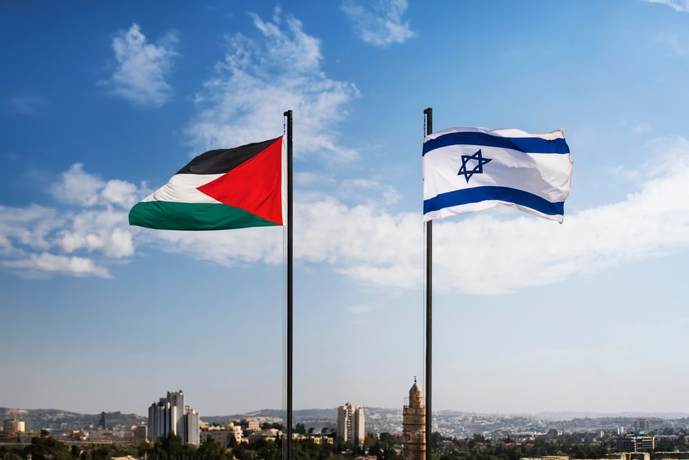 Israel, Palestine, flags