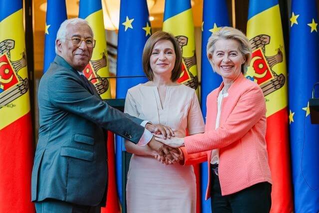 Antonio Costa, Maia Sandu, Ursula Von der Leyen