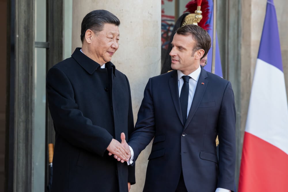 Xi Jinping, Emmanuel Macron