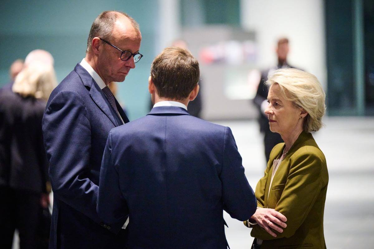 Friedrich Merz, Emmanuel Macron, Ursula Von der Leyen