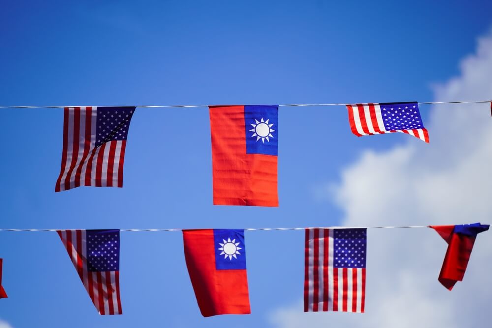 Taiwan US Flags