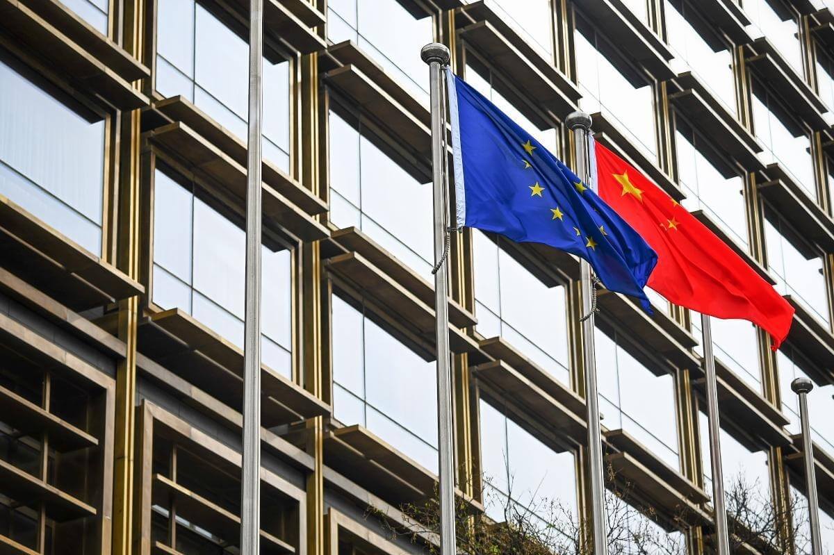 EU China Flags
