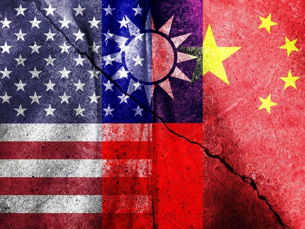 US Taiwan China Flags