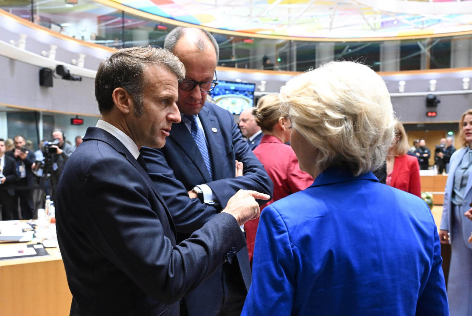 Emmanuel Macron, Friedrich Merz, Ursula Von der Leyen